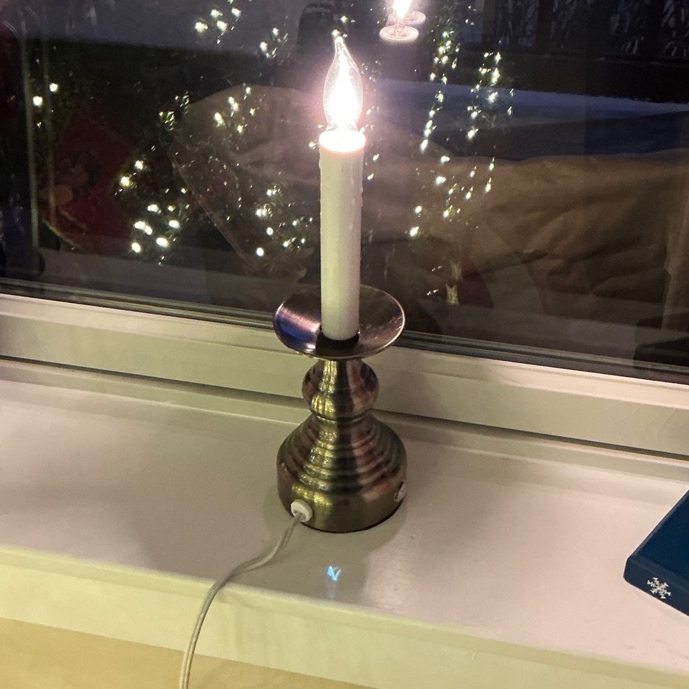 Silver Electric Candle Lamp